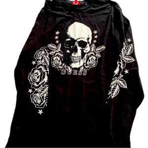 Guess Black and White Skull Graphic Tee
